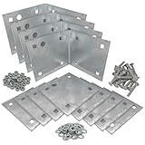 Stationary and Floating Dock Inside Corner Kit with Hardware, 4 Inside Corners and 8 Backer Plates - Heavy-Duty Galvanized Steel