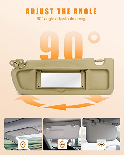 Ocpty Left Driver Side Tan Beige Sun Visor Without Sunroof Fit For 2006 2007 2008 2009 2010 For Honda Civic (83280-Sna-A01Zb) #TOP2