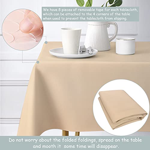 Aijoviko Table Cloth for Rectangle Tables Soft Leather Tablecloth Waterproof Wipeable Table Cover for Parties,Picnic and Camping Outdoor Tablecloths(Neutral 54" x84) by Aijoviko - Image 6