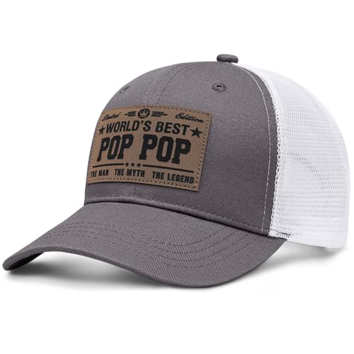 Image of Fathers Day Dad Papa Gifts from Daughter Son Wife, Unique Men's Hat for Dad Grandpa Husband, Leather Pattern Baseball Cap