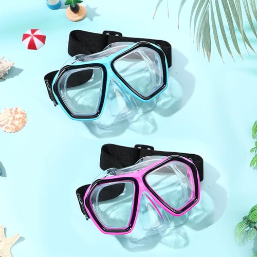 Fabbay 2 Pcs Adult Swimming Goggles with Nose Cover Diving Mask Elastic Strap Anti Fog Swim Snorkel Masks Wide View for Men Women Summer Diving Snorkeling Swimming(Pink, Blue) by Fabbay - Image 7