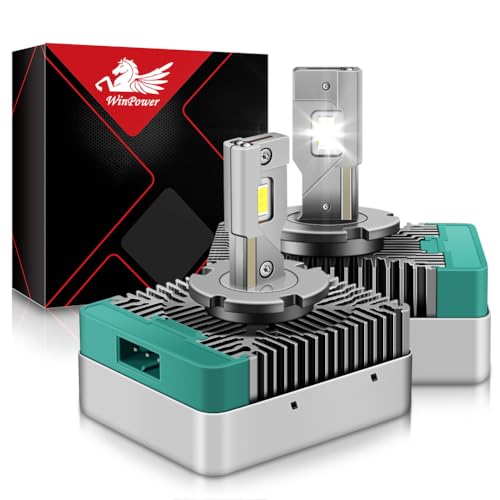WinPower D5S LED Bombilla Faro 35W 5200LM 6000K Blanco Frío Luz Carretera Cruce xenón HID Kit de conversión, 2 Piezas