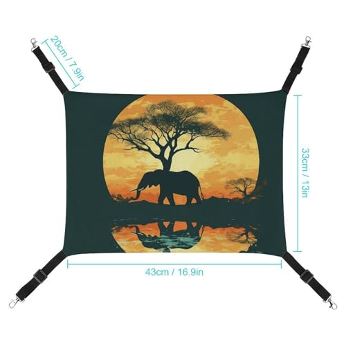 Hamac pour chatons et petits animaux suspendu réglable doux motif éléphant - 3