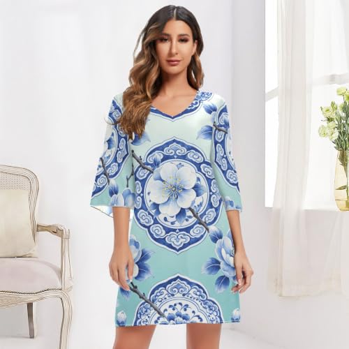 Robe en mousseline fleurs de prunier idéale pour vos soirées