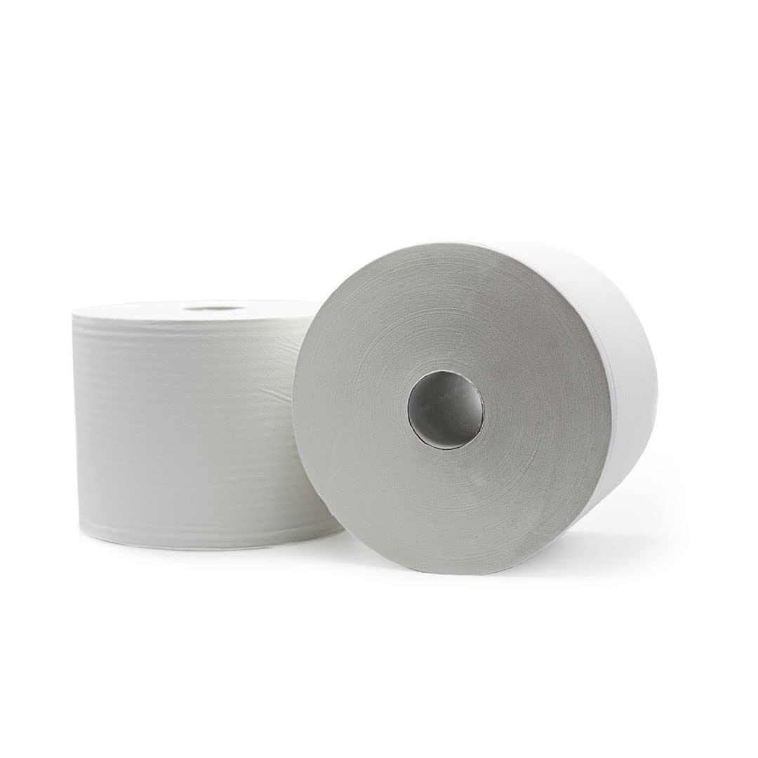 Bobina industrial gofrada 500 metros, color blanco, envase de 2 unidades