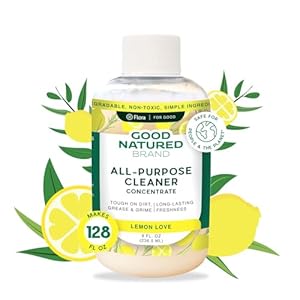 Good Natured Brand All-Purpose Cleaner Concentrate | Biodegradable Multi-Surface Cleaner | Natural Lemon Essential Oil | Multipurpose Cleaner Concentrate All Surfaces | Lemon Love | 8oz makes 128oz