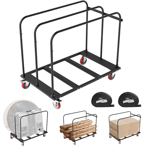 Folding Table Cart, Heavy Duty Drywall Cart 1800 LB & 10 Table Capacity, Table Dolly with 5