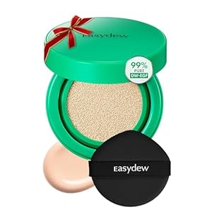 Easydew Mela B Toning Ampoule Cushion – 2-in-1 Korean Skin Care & Face Beauty Makeup – Age-Defying Full Coverage Cushion Foundation with Niacinamide & Hyaluron-Vital C 0.45 oz (#19 Sand)