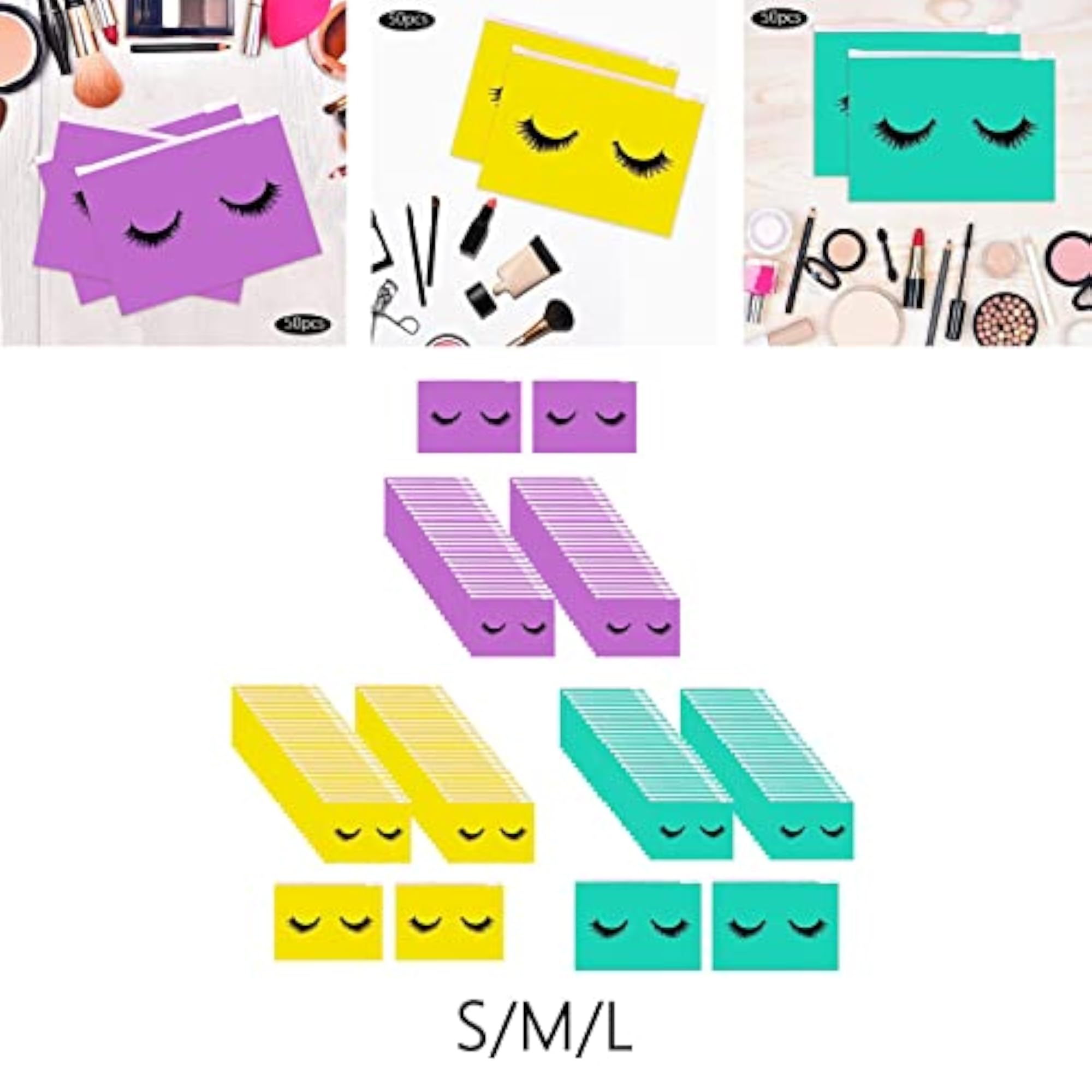 Multipurpose 50Pcs Eyelash Makeup Bags with Zipper