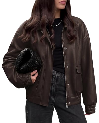 Image of BTFBM Faux Leather Jacket Women Fall Clothes 2026,Dark Brown,S