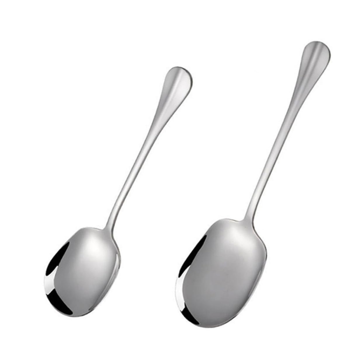 Cabilock Ergonomic Handle Big Serving Spoons 2pcs Stainless Steel Salad Spoons Heavy Duty Silverware for Restaurant Home