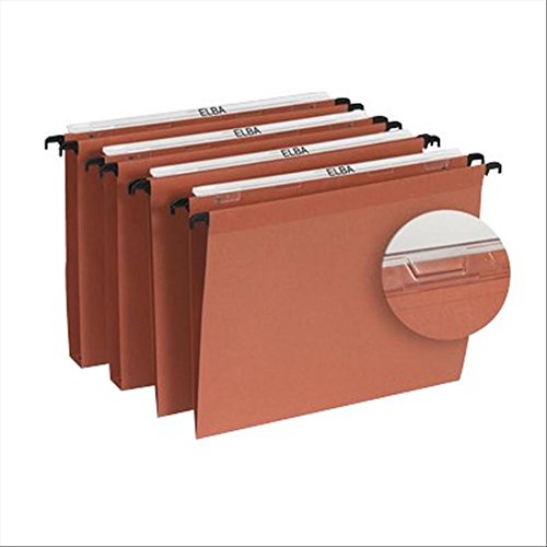 L'Oblique AZ Boîte de 25 dossiers suspendus tiroir fond 30 mm kraft orange