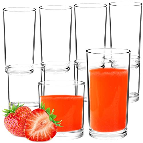 Youngever 8 Pack Premium Quality Plastic Drinking Tumblers, Plastic Glasses, Reusable Plastic Cups, Unbreakable Glasses, Drinking Glasses (360ml & 480ml)