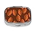 Produktbild Organizer Orange Leaves Box Case Compact 2 Compartment Vitamins Tablet Holder Container Metal Portable for Daily Needs Travel Purse Pocket