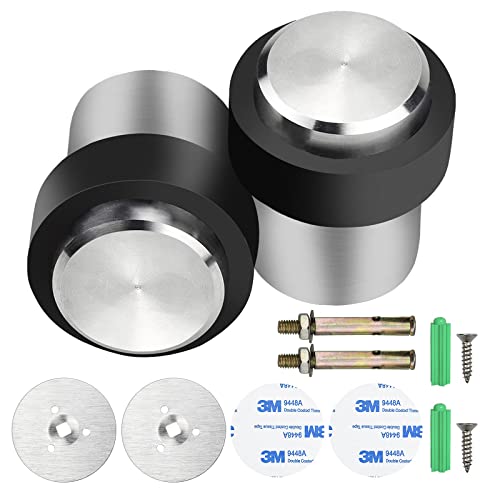 TEESIN Türstopper Boden Edelstahl zum Schrauben Rund - 2er Set Tür Stopper - Türstopper Edelstahl - Türstopper Boden Schrauben - Türstopper Schrauben auch geeignet für Massive Türen Cover