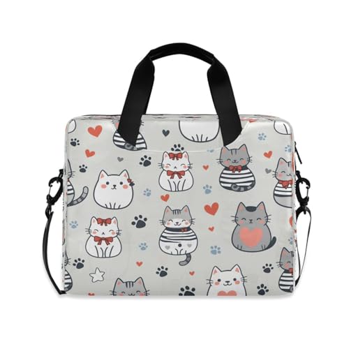 Bolso para laptop con diseño de gatitos y corazones miniatura 1