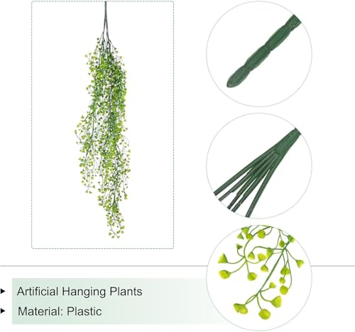 Image of Artificial Vines Fake Greenery Garland Willow Leaves Faux Hanging Plants Trailing Weeping Ivy Drooping Hanging Vines Faux Plants Realistic Home Office Christmas Holiday Decor (1 Design6)