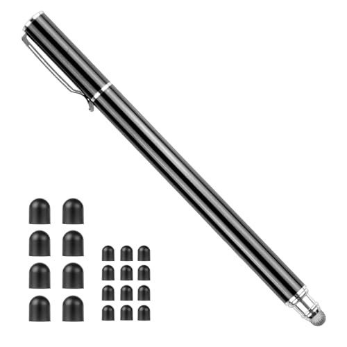 Lápiz Táctil para Tablet 2 en 1, Stylus Pen con 20 Puntas, Lápiz Puntero Capacitivo Universal, Lapiz Tablet para iPad, Smartphones y Android, Lapiz para Movil Compatible con Pantalla Táctil