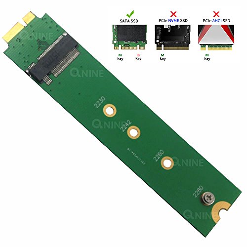 QNINE M.2 NGFF SSD to A1369 A1370 Adapter for 2010 2011 MacBook Air HDD Replacement, Converter Card Support 2230 2242 2260 2280 Solid State Drive