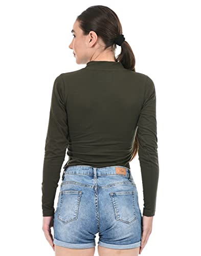 Image of Oneway| Full Sleeves stylish fashion turtleneck Bodysuit top for women| Elegant| Bodycon| Cotton| Everyday Wear| Comfortable| Slim fit| Solid basic| Knit