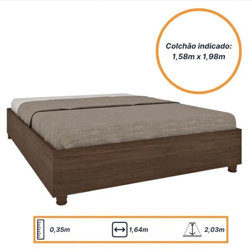 Cama Queen em MDP 203cmx164cm Mônaco Cacau