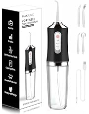 Water-Flosser-Cordless-Teeth-Cleaner Somall Water Dental Flosser with 3 Modes 4 Jets Rechargeable IPX7 Waterproof for Travel Home Braces(Black)