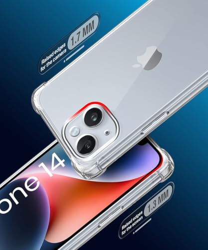 Image of WOW IMAGINE Crystal Clear Transparent Back Case Cover Compatible Apple iPhone 14 | Full Device & Camera Protection Shockproof TPU Silicone Back Cover Case - Transparent