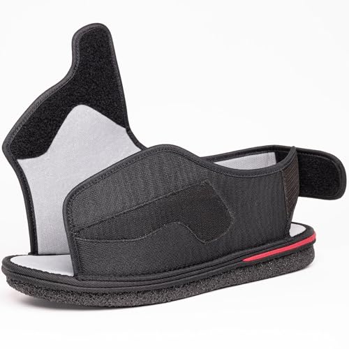 Mens Memory Foam Diabetic Slippers with Adjustable Closure, Extra Wide Comfy Warm Plush Fleece Arthritis Edema Swollen Diabetic House Shoes Machine Washable with Anti Slip Sole4