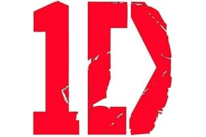 One Direction Initial Logo Red Vinyl 3 Inch Wide Decal Laptop Tablet...
