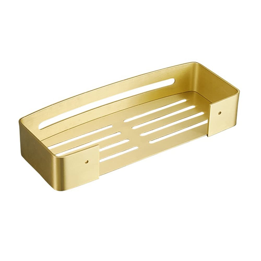 Corner Shower Caddy Corner Triangle Shower Storage Basket Shelves Wall-Free Punching Rack Bathroom Accessories Aluminum Brushed Gold Shower