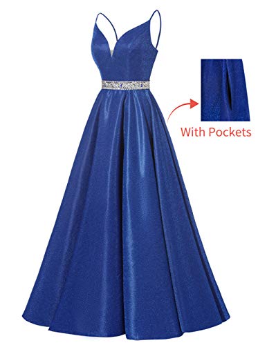 Yexinbridal Glitter Prom Dress Long V-Neck Spaghetti Beaded Belt Formal Evening Ball Gowns 20232