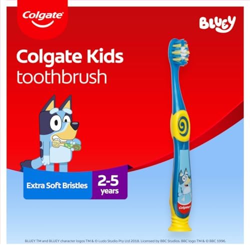 Colgate Szczoteczka do zębów dla dzieci w wieku 3-5 lat, super miękkie włosie, delikatnie i skutecznie czyści zęby, mała główka szczoteczki dla łatwego dostępu, przewodnik po pasty do z białym