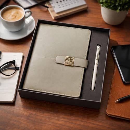 Image of 2 in 1 Diary & Metal Ball Pen Combo Gift Set for Men | 192 Pages Premium Notebook (80 GSM) | Best Gift for Husband, Boyfriend, Anniversary, Birthday & Special Occasions (Grey)