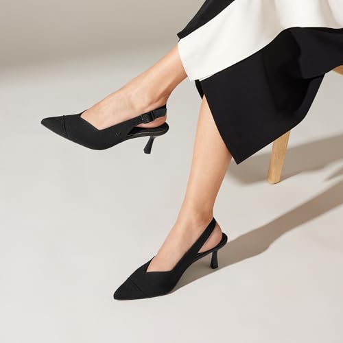 VIVAIA Addison Pointed-Toe Slingback Sandals For Women, Elegant Mid Heels With Arch Support2