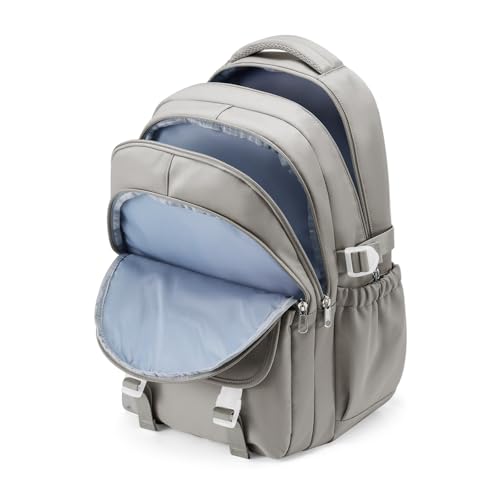 Waterproof Aesthetic Backpack For School, Cute High School Bookbag For Teen Girls Boys, Lightweight Casual Daypack Backpack For Women Men, College Backpack With Lots Of Pocketsï¼ˆGray Brownï¼‰