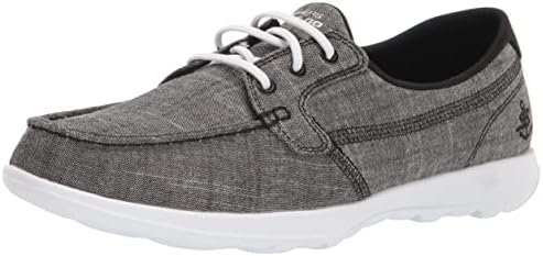 Skechers Performance Women's Go Walk Lite-15433 Boat Shoe,black/white,8 M US
