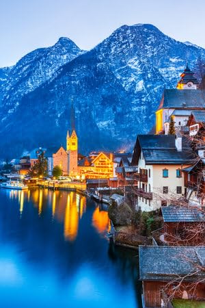 Poster Hallstatt Haute-Autriche 70x110 cm | Voyage et sérénité alpine