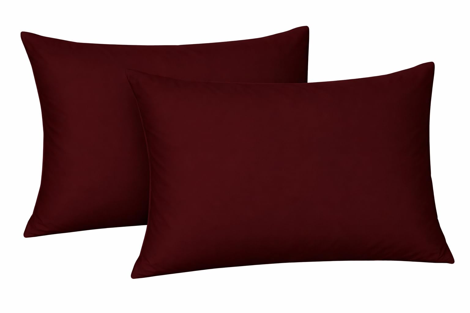 Plain dyed polycotton Housewife pair of pillowcases, Available in 20 (Burgundy)