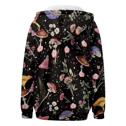 Sweat à capuche tendance pour femme avec fermeture éclair imprimé