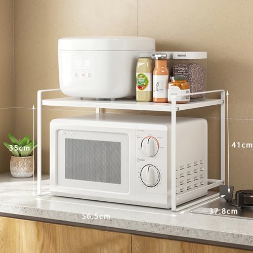 Étagère de support de micro-ondes de comptoir à 2 niveaux noirs - 8