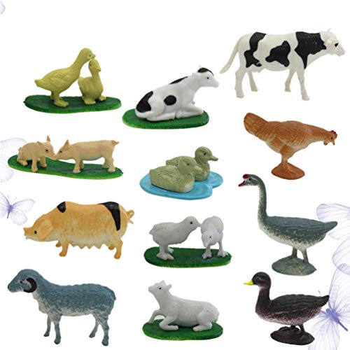 STOBOK Brinquedos de Animais de Fazenda Bonecos de AÃ§Ã£o Animal Em Miniatura Playset Brinquedos Edu