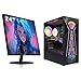 STGAubron Gaming PC Bundle with 24 inch FHD LED Monitor- AMD Ryzen 3 3200G 3.6G, Radeon RX 580 8G, 16G DDR4, 512G SSD, RGB Fan x 4, Windows 11 Home