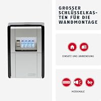 ABUS KeyGarage 787 Big LED - Schlüsselbox zur Wandmontage - mit beleuchteten Zahlenwalzen - für bis zu 50 Schlüssel - Schwarz-Silber – Ansicht 2