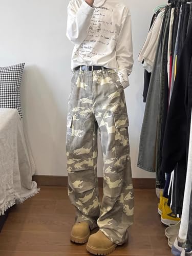 Work Camouflage Pants for Men, American Straight Leg Floor-Length Loose Casual Pants4