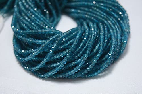 Perles apatite néon bleu 3mm pour réparer et créer des bijoux