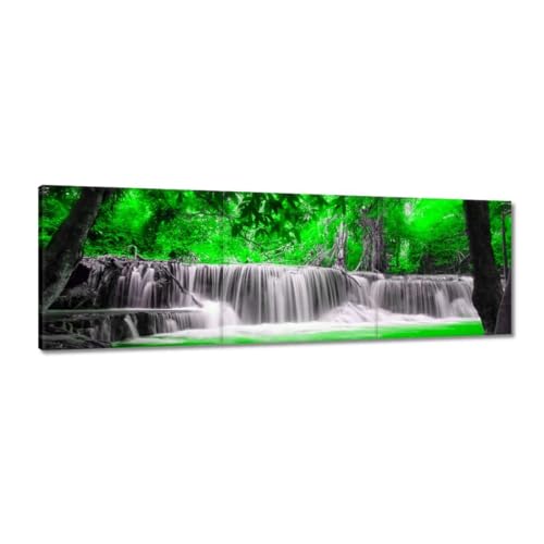 Toile cascade verte 150x50cm créez un salon zen avec cette peinture murale