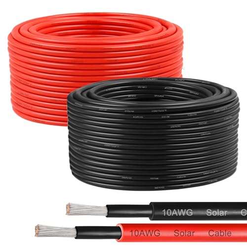 XRDS -RF 10AWG Solar Wire 6mmÂ², 2 Pack 100FT Red & Black
