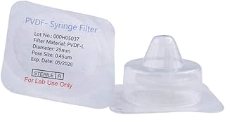 Sterile Syringe Filter PVDF Hydrophilic Filtration 0.45um Pore Size, 25mm Membrane Diameter Sterile PVDF Membrane Individually Packed 20/pk by Labfil