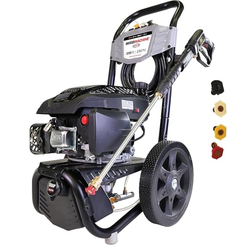 Simpson Cleaning 3200 PSI Gas Pressure Washer, 2.5 GPM Residential Power Washer with Soap Tank and Turbo Nozzle, 25' Hose, Clean Machine, 49-State (CM61456)