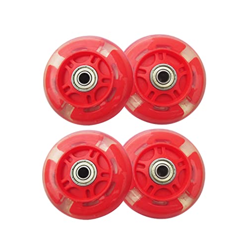 Xgxyklo Roues De Scooter LED 80Mm, Roues De Remplacement De Scooter Lumineuses, Jeu De Roues De Scooter De Kick,Rouge,2pcs Cover